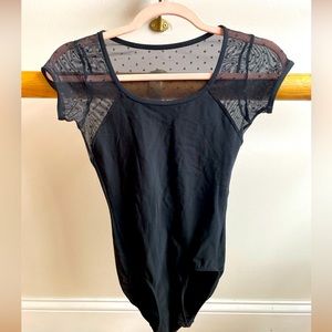 Eleve Dot Mesh Black Leotard